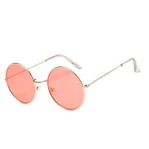 Cute color lens retro round sun glasses